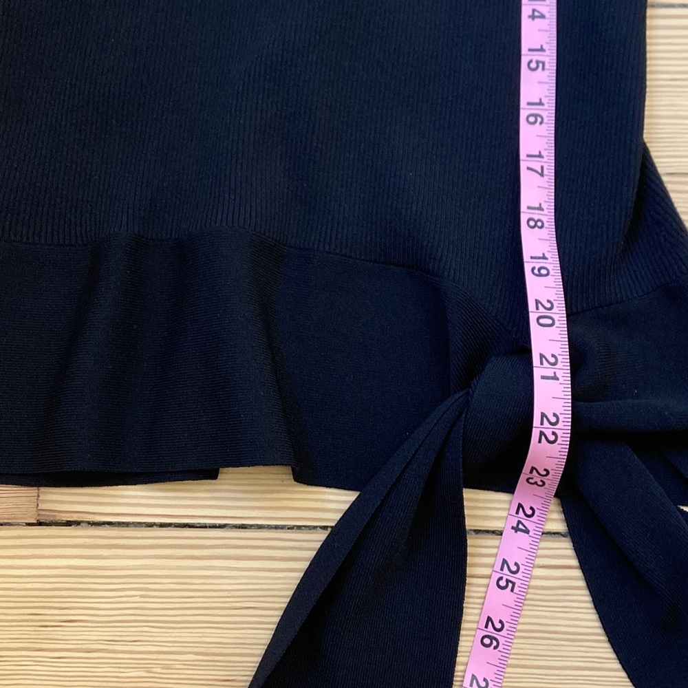 INC International Concepts Black Long Sleeve Tie Hem Blouse Top Size Size M - Picture 11 of 12